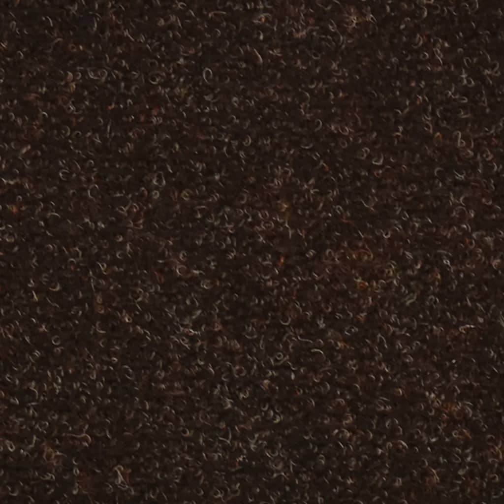 vidaXL Alfombrilla autoadhesiva de escalera 10 uds 56x17x3 cm marrón