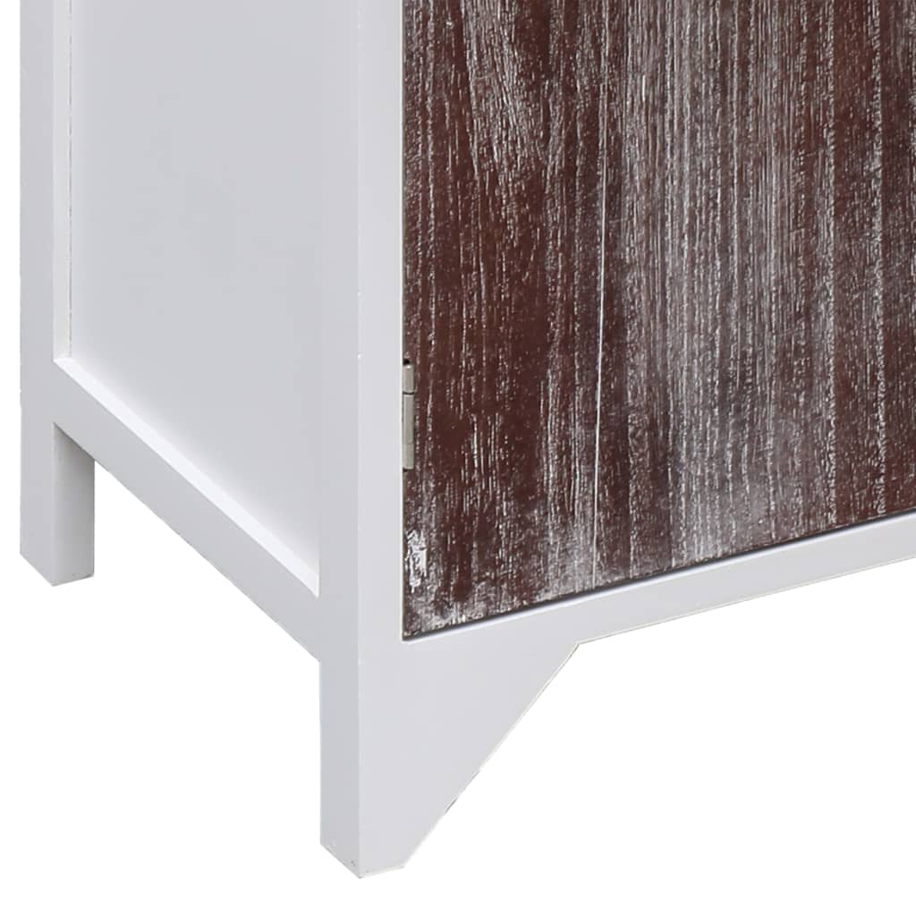 vidaXL Armario auxiliar madera de Paulownia marrón y blanco 60x30x75cm