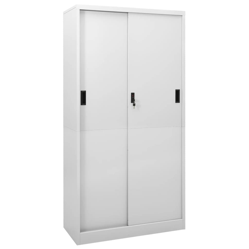 vidaXL Armario oficina puerta corredera acero gris claro 90x40x180 cm