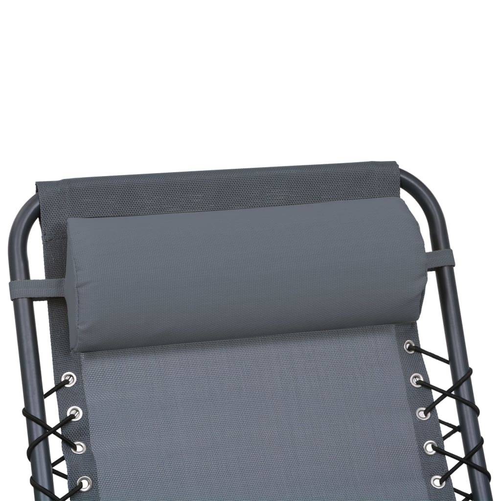vidaXL Reposacabezas de silla de jardín textilene gris 40x7,5x15 cm