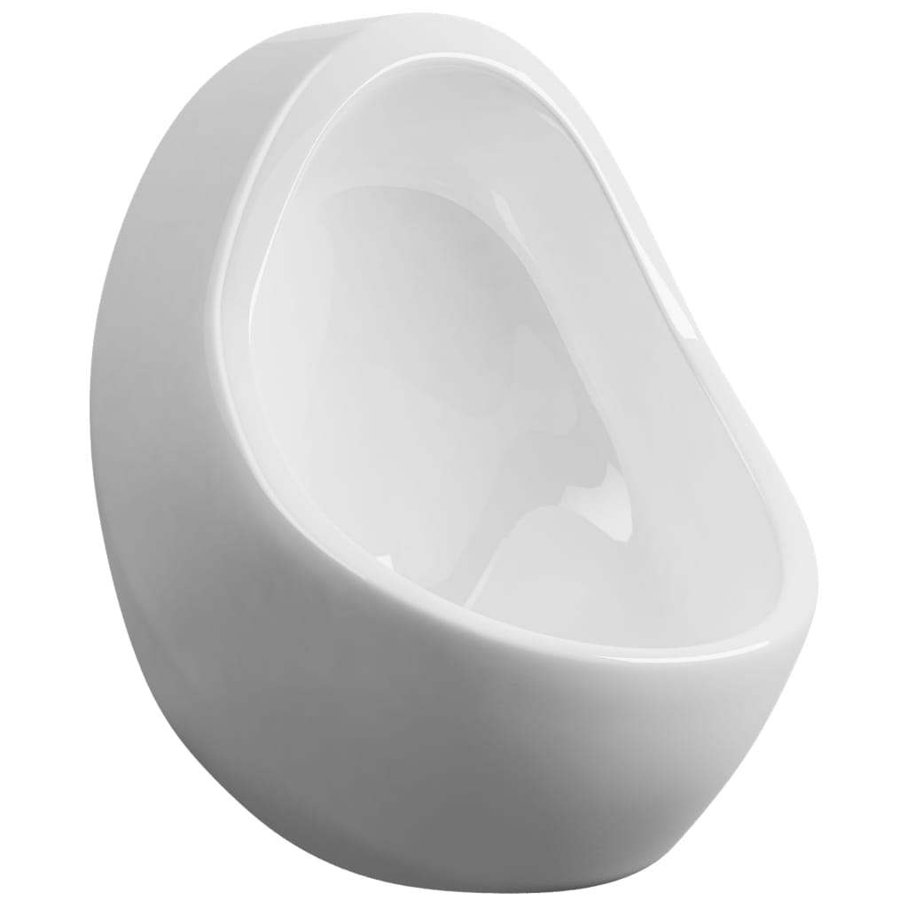 vidaXL Urinario de pared con válvula de descarga cerámica blanco