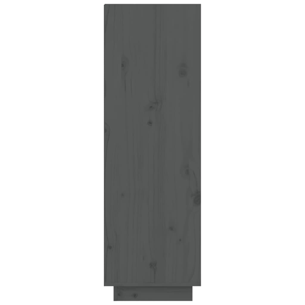 vidaXL Armario zapatero de madera maciza de pino gris 60x34x105 cm