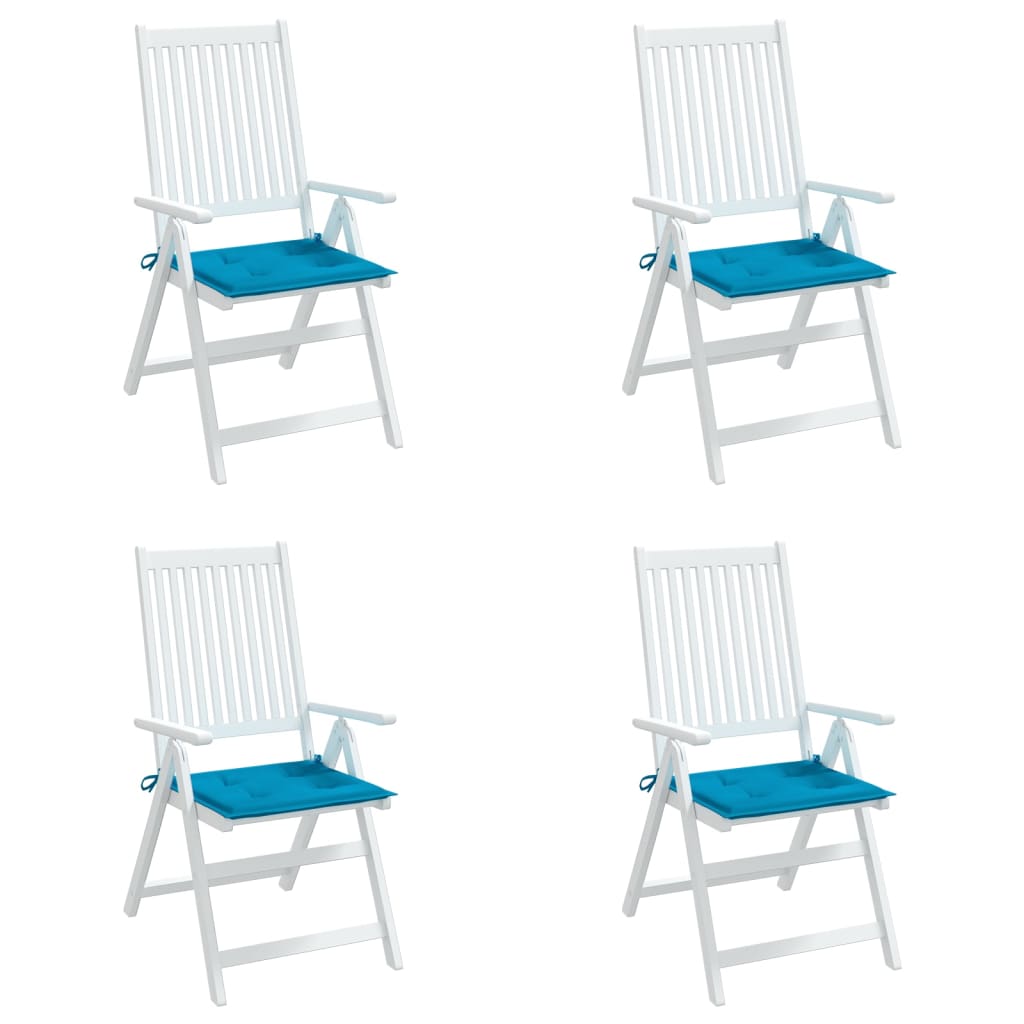 vidaXL Cojines para sillas de jardín 4 unidades azul 40x40x3 cm