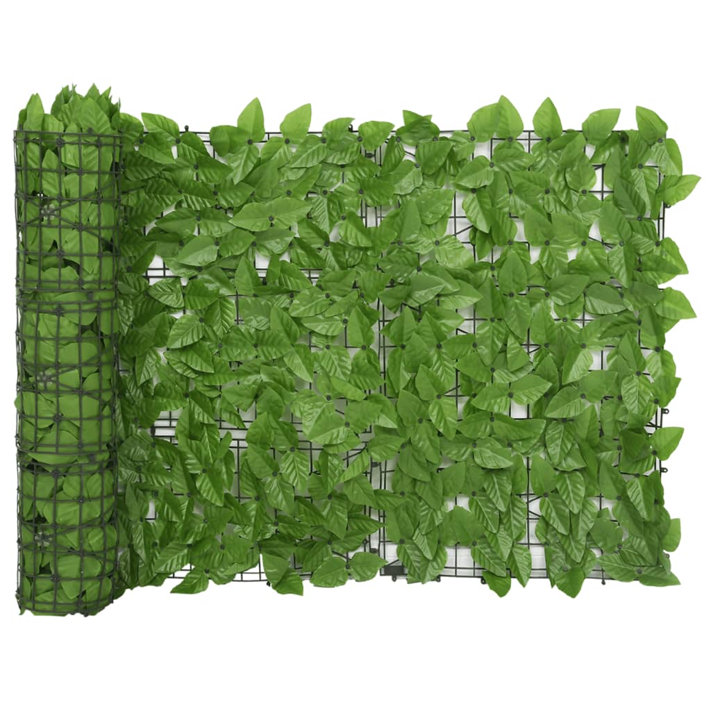 vidaXL Valla de privacidad de balcón de hojas verde 600x75 cm