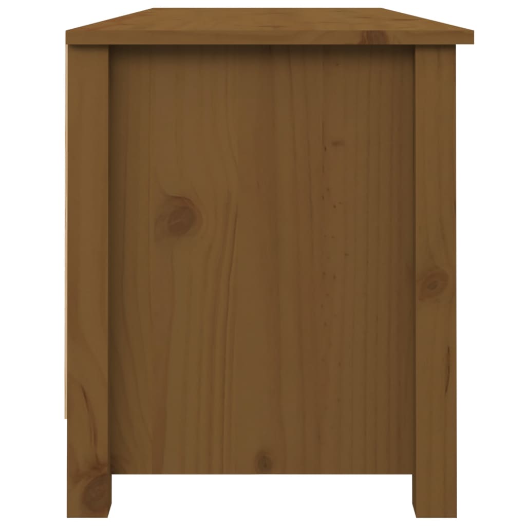 vidaXL Banco zapatero madera maciza de pino marrón miel 110x38x45,5 cm