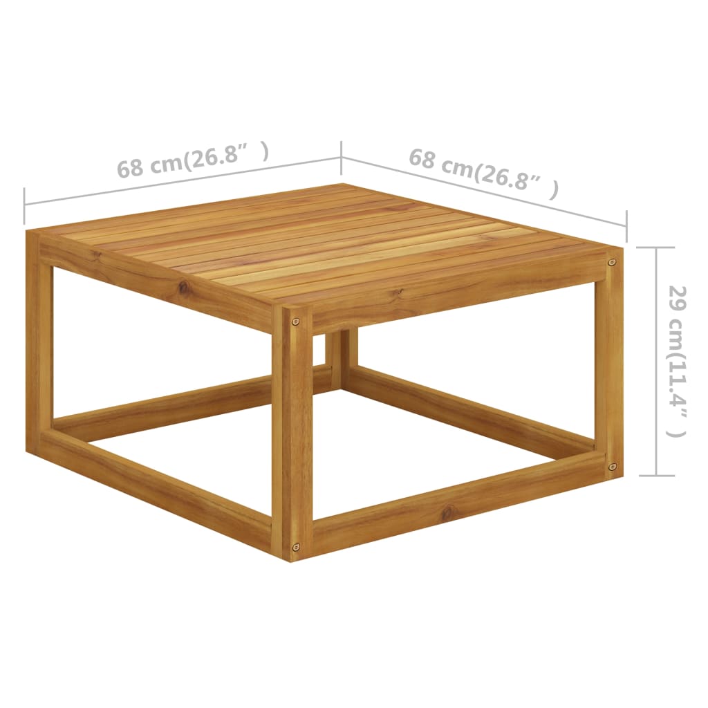 vidaXL Mesa de centro de madera maciza de acacia 68x68x29 cm