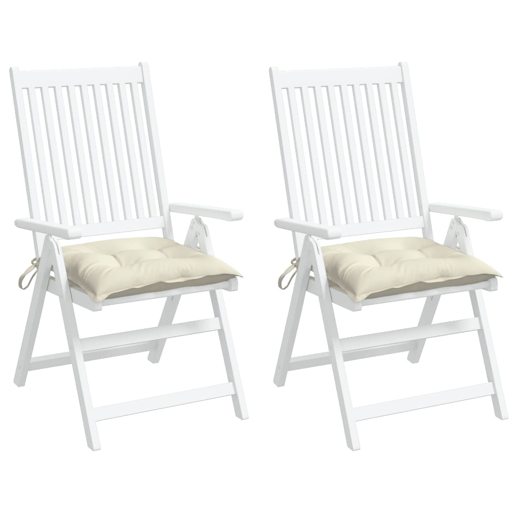 vidaXL Cojines de silla de jardín 2 uds tela Oxford crema 50x50x7 cm