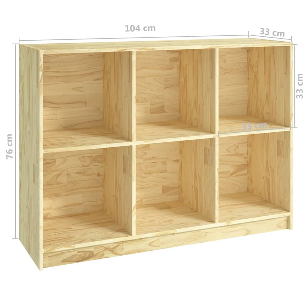 vidaXL Estantería de madera maciza de pino 104x33x76 cm