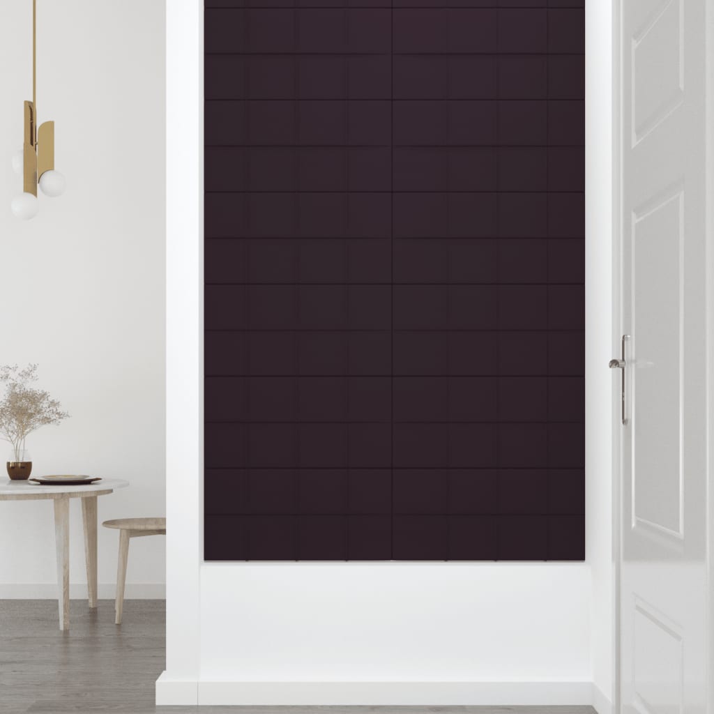 vidaXL Paneles de pared 12 uds tela morado 60x30 cm 2,16 m²