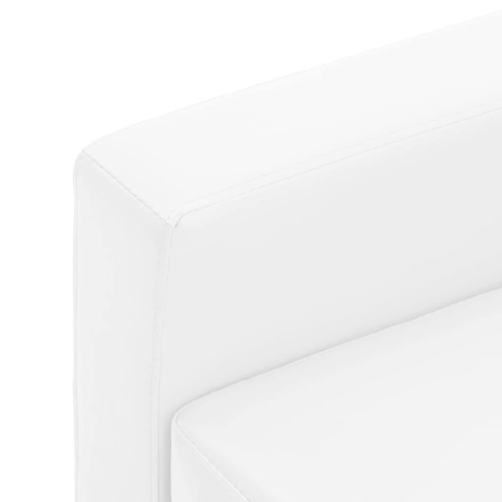 vidaXL Sofá de 3 plazas de cuero sintético blanco