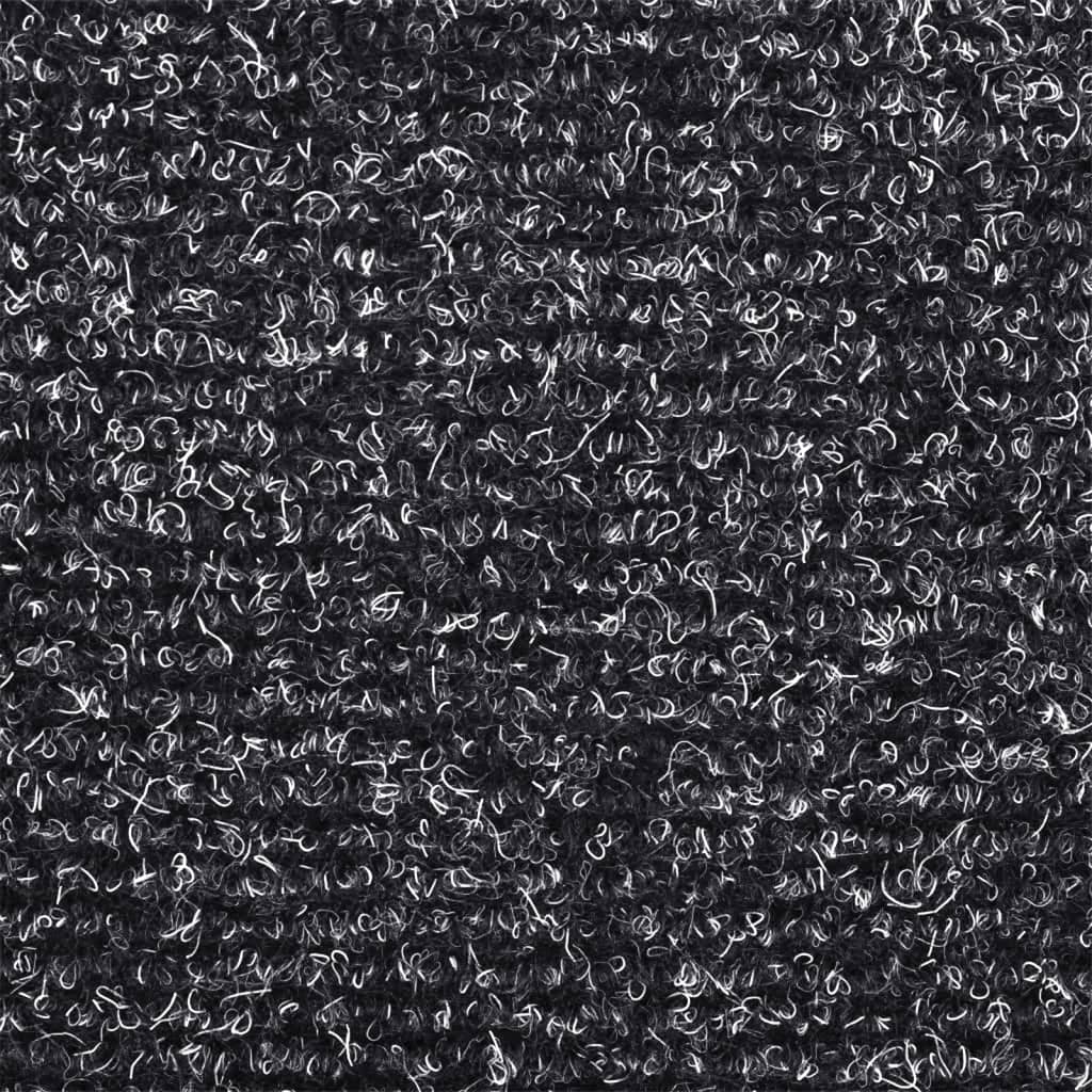 vidaXL Alfombrilla escaleras 15ud tela punzonada gris oscuro 56x17x3cm