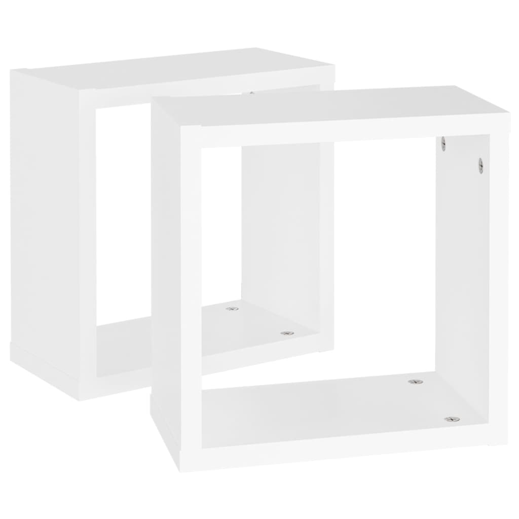 vidaXL Estantes cubo de pared 2 unidades blanco 30x15x30 cm
