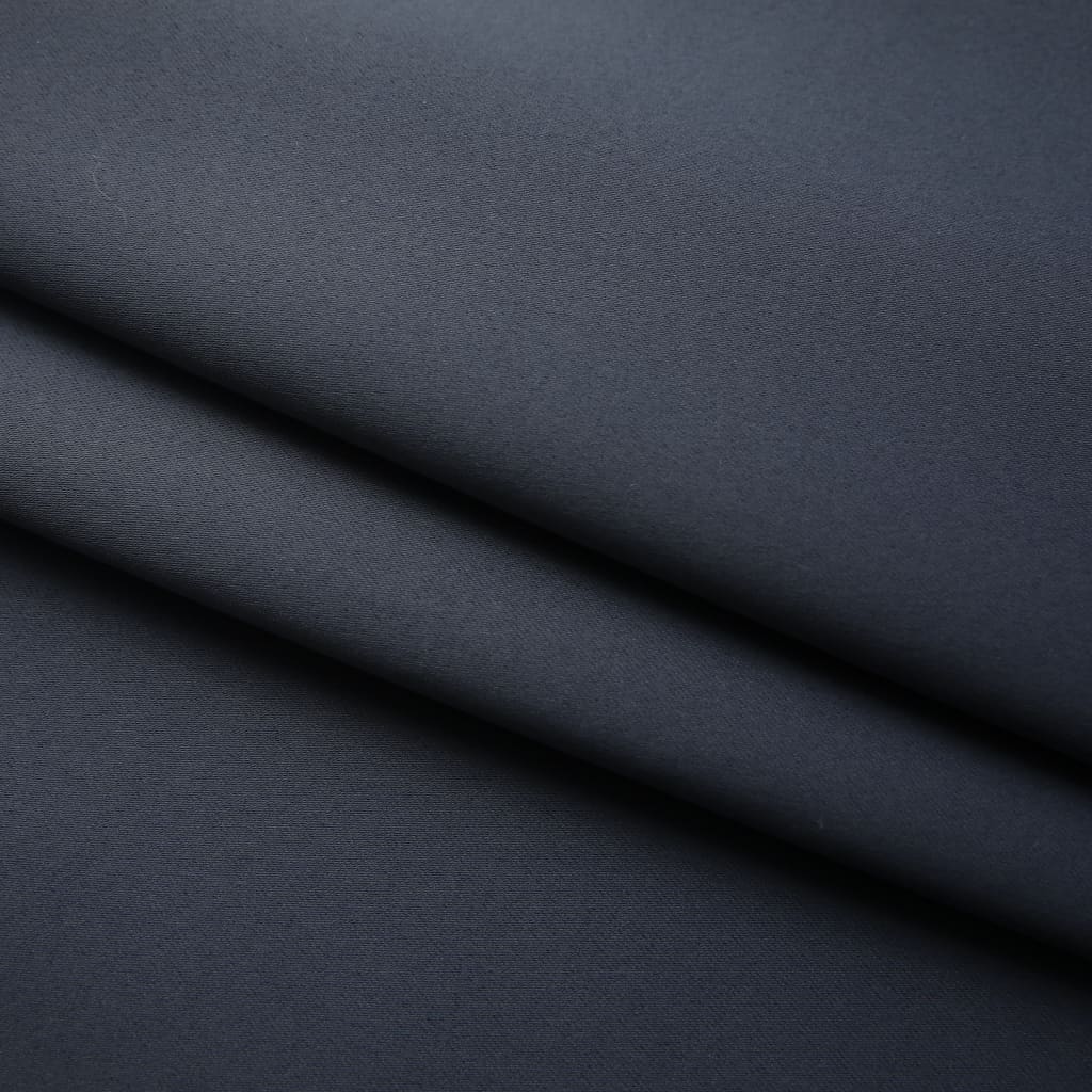 vidaXL Cortinas opacas con ganchos 2 piezas gris antracita 140x245 cm