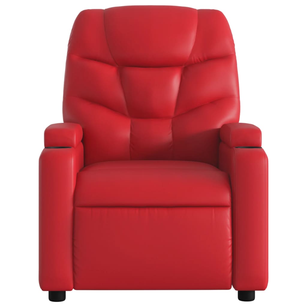 vidaXL Sillón reclinable de cuero sintético rojo