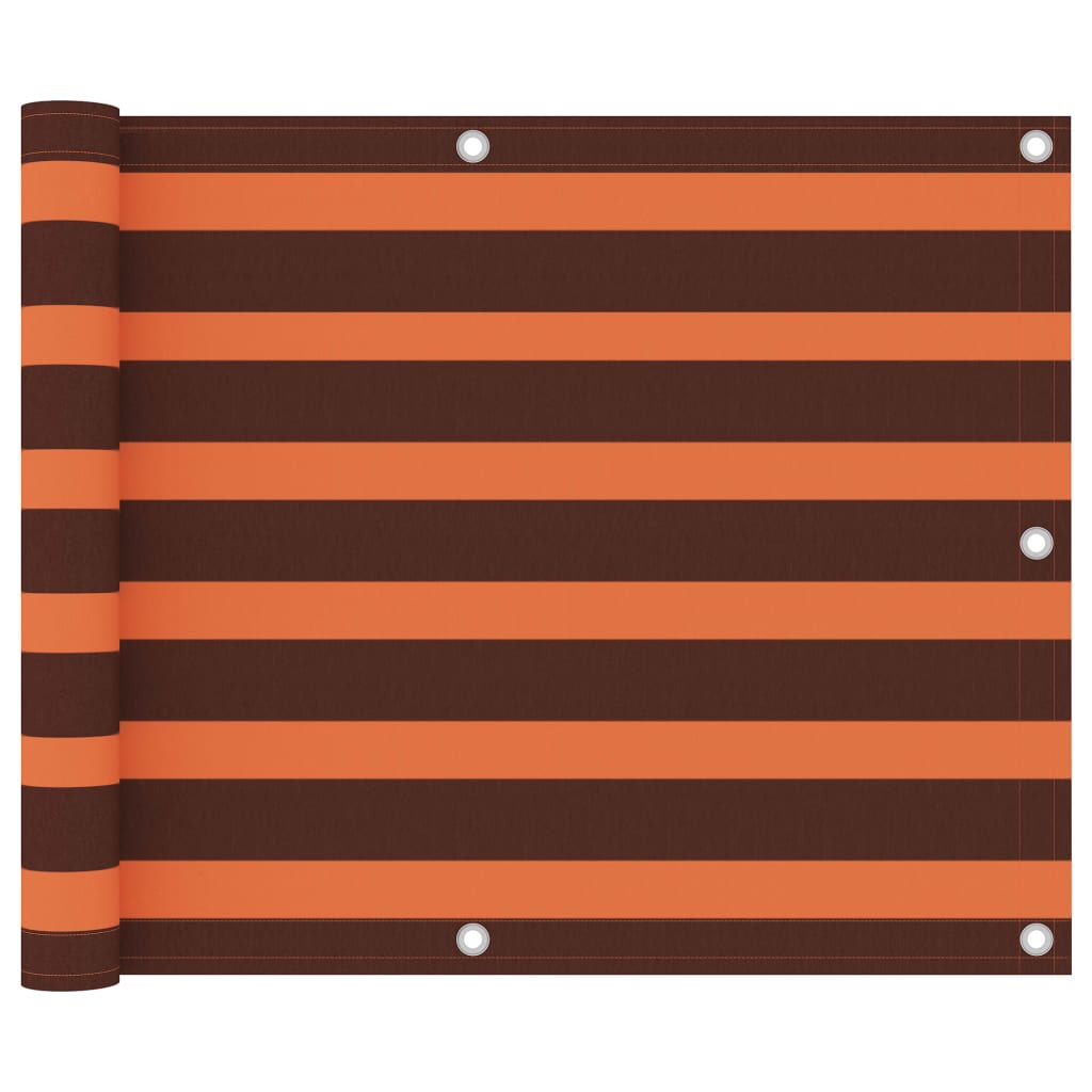 vidaXL Toldo para balcón tela oxford naranja y marrón 75x500 cm