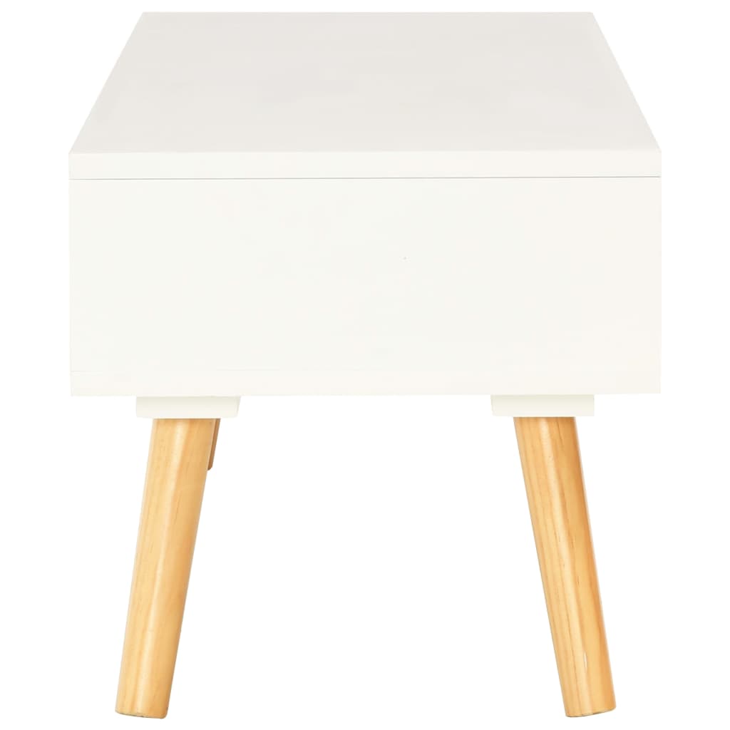 vidaXL Mueble para la TV de madera maciza de pino blanco 120x35x35 cm