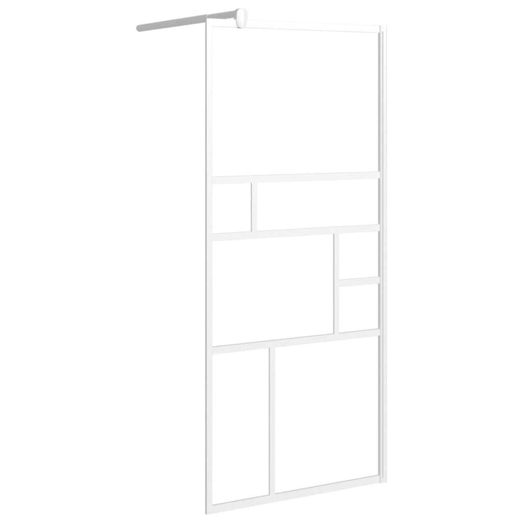 vidaXL Mampara de ducha accesible vidrio ESG blanco 80x195 cm