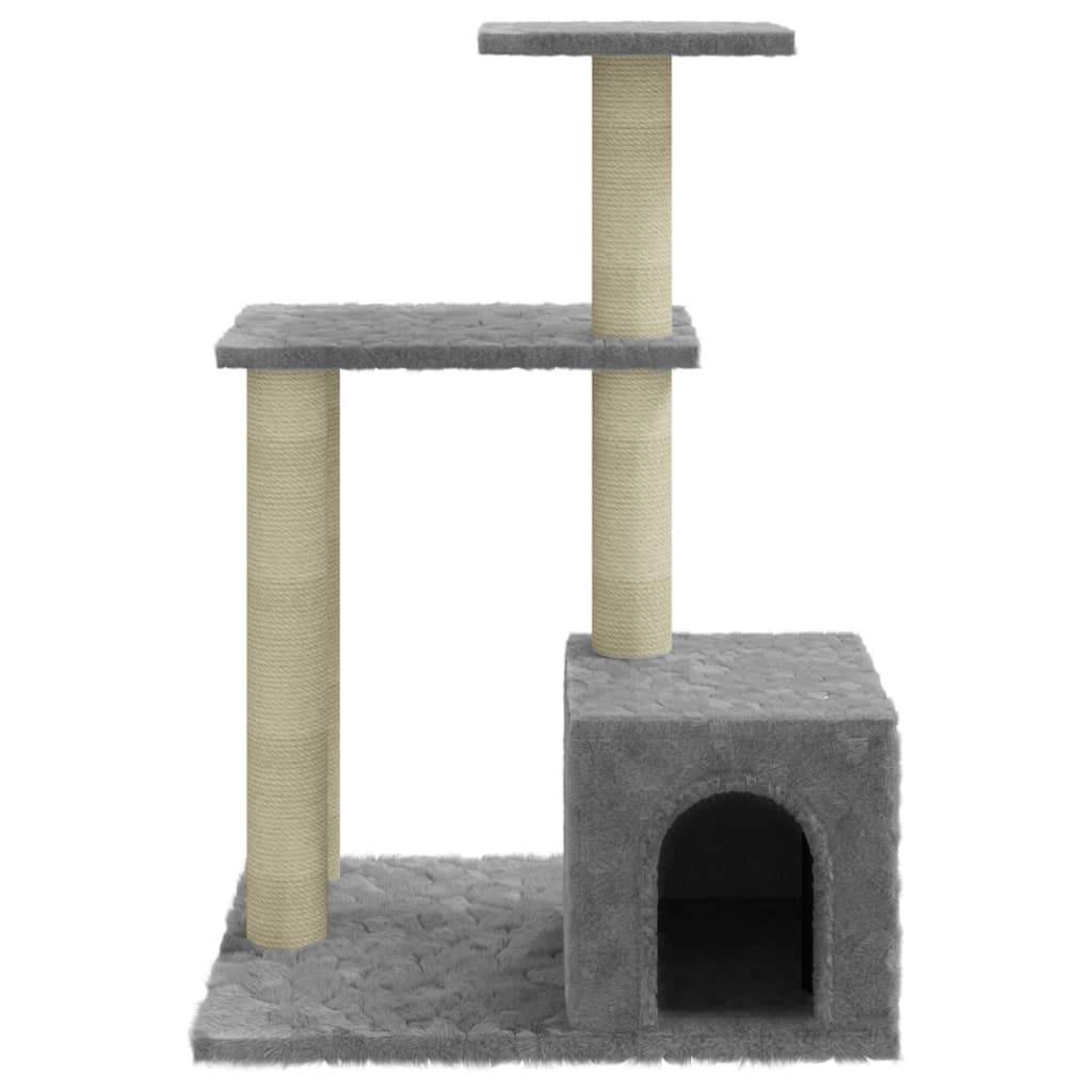 vidaXL Rascador para gatos con postes de sisal gris claro 71 cm