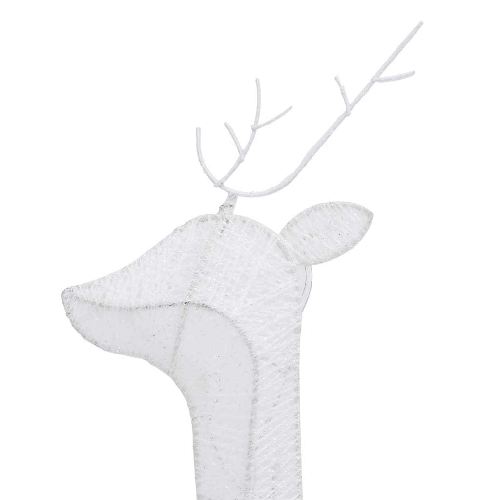 vidaXL Familia renos de Navidad malla blanca frío blanco 270x7x90 cm