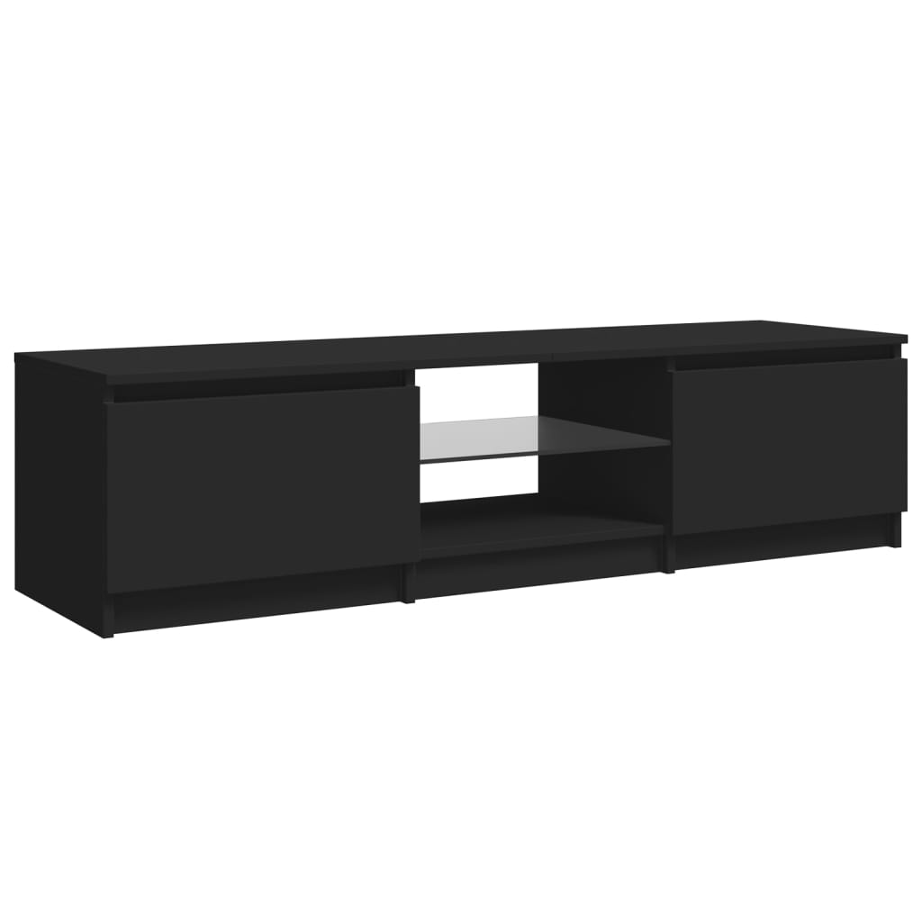 vidaXL Mueble para TV con luces LED negro 140x40x35,5 cm