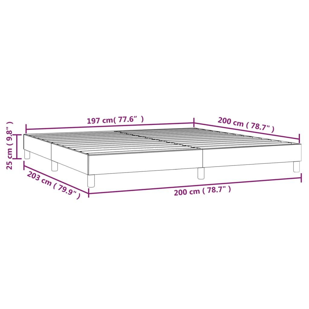 vidaXL Estructura de cama de tela gris taupe 200x200 cm