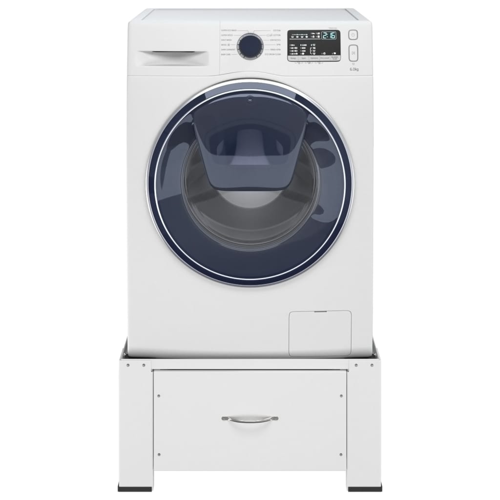 vidaXL Soporte pedestal para lavadora con cajón blanco