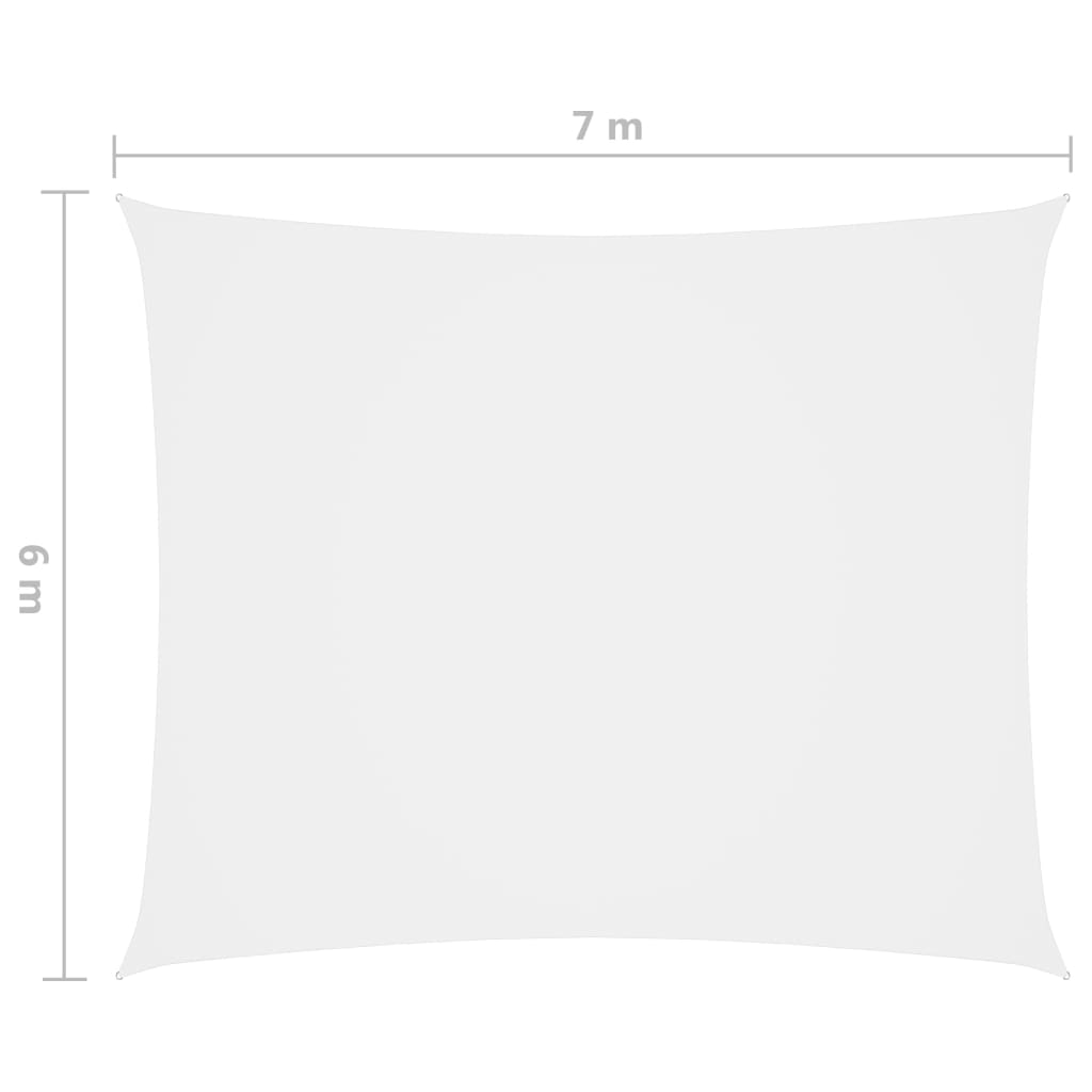 vidaXL Toldo de vela rectangular tela Oxford blanco 6x7 m