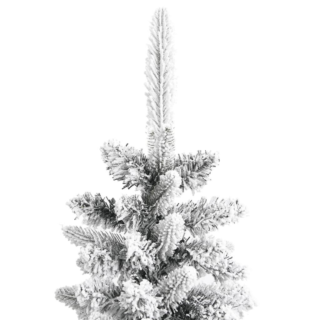 vidaXL Árbol de Navidad artificial estrecho con nieve PVC y PE 120 cm