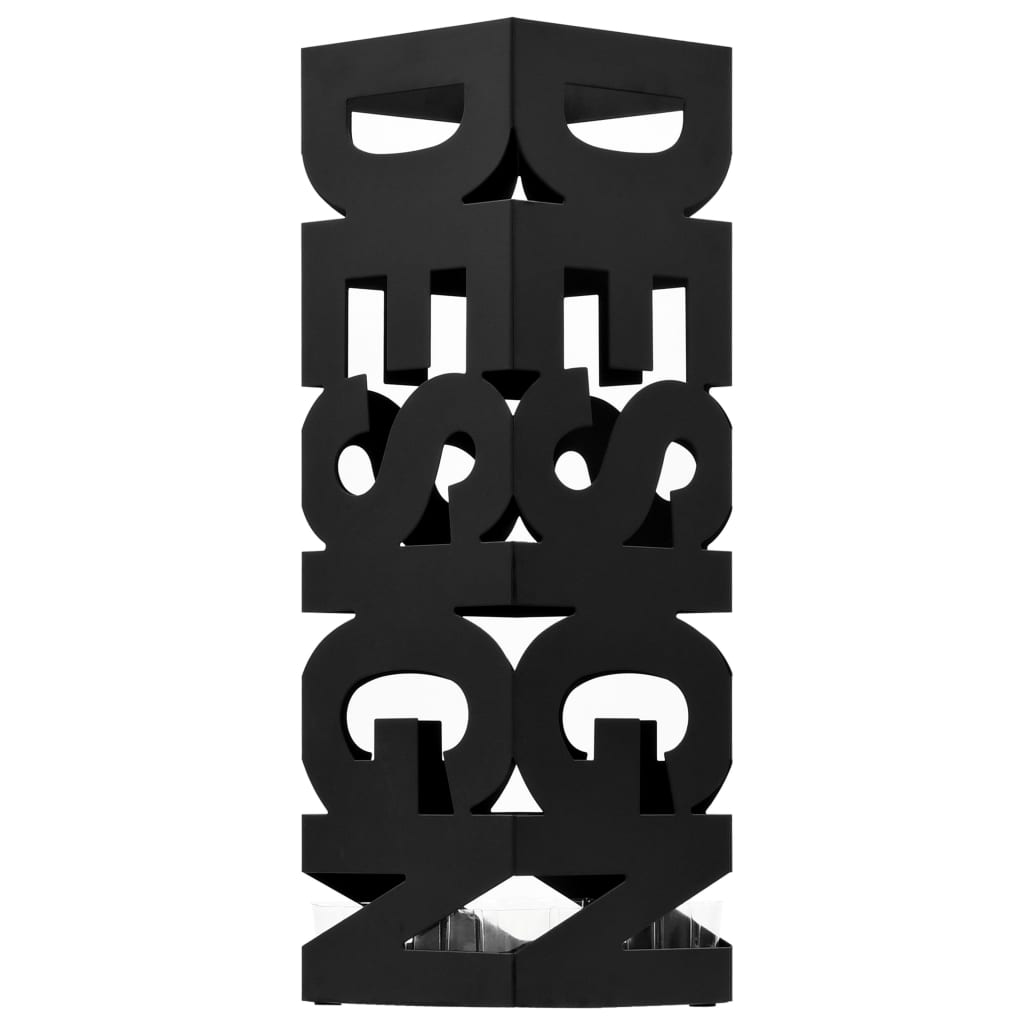 vidaXL Paragúero diseño Design acero negro