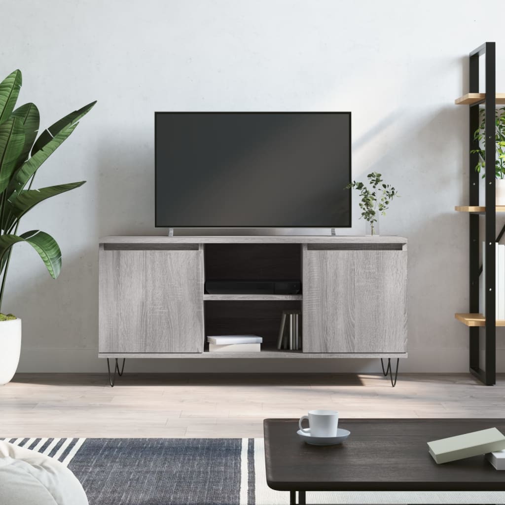 vidaXL Mueble de TV madera de ingeniería gris Sonoma 104x35x50 cm