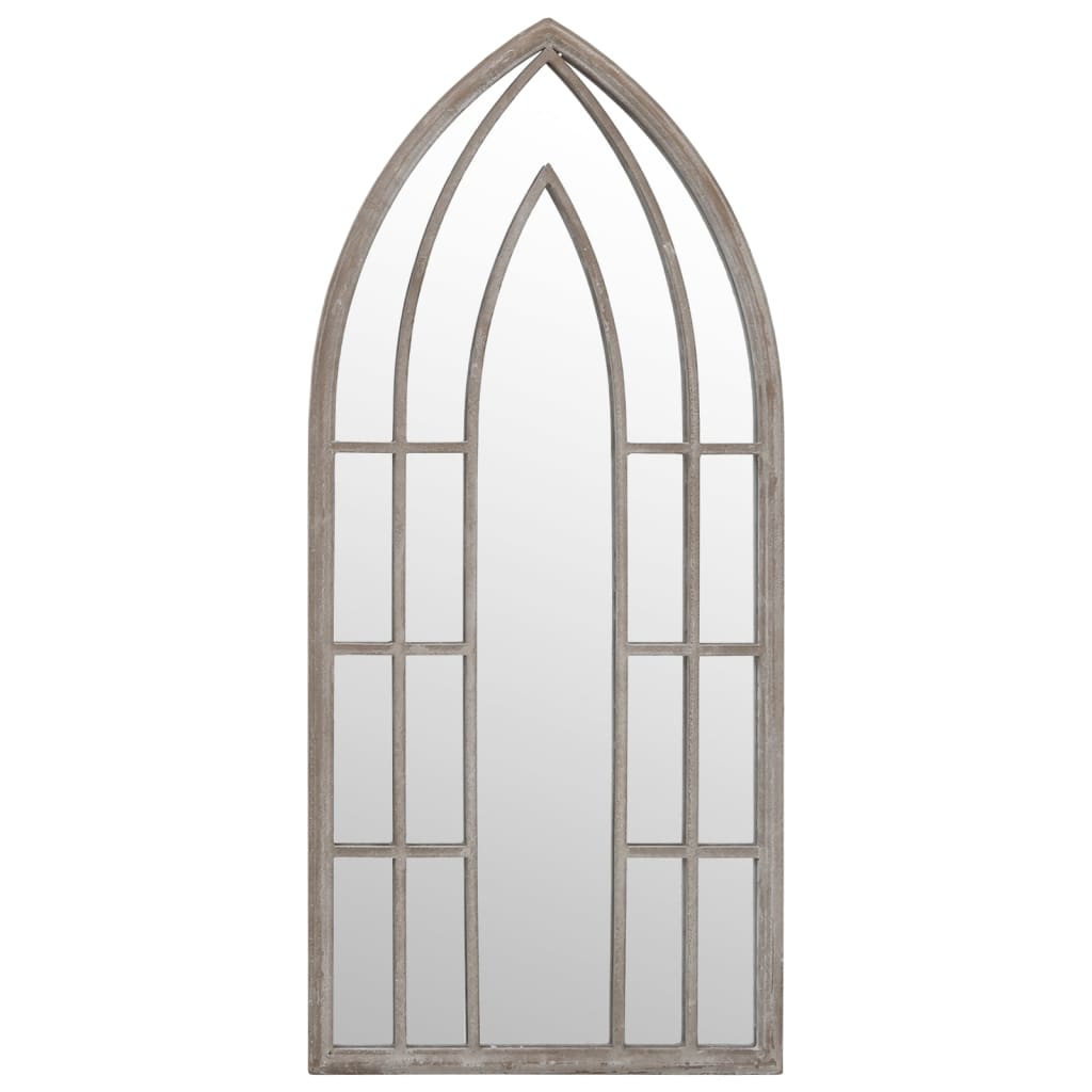 vidaXL Espejo de jardín arena hierro para exterior 100x45 cm
