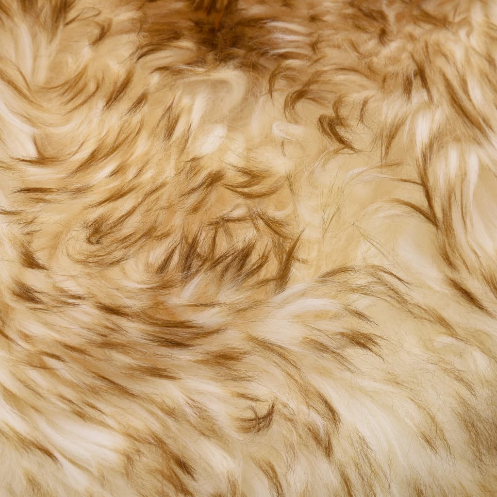 vidaXL Alfombra de piel de oveja marrón mezcla 60x90 cm