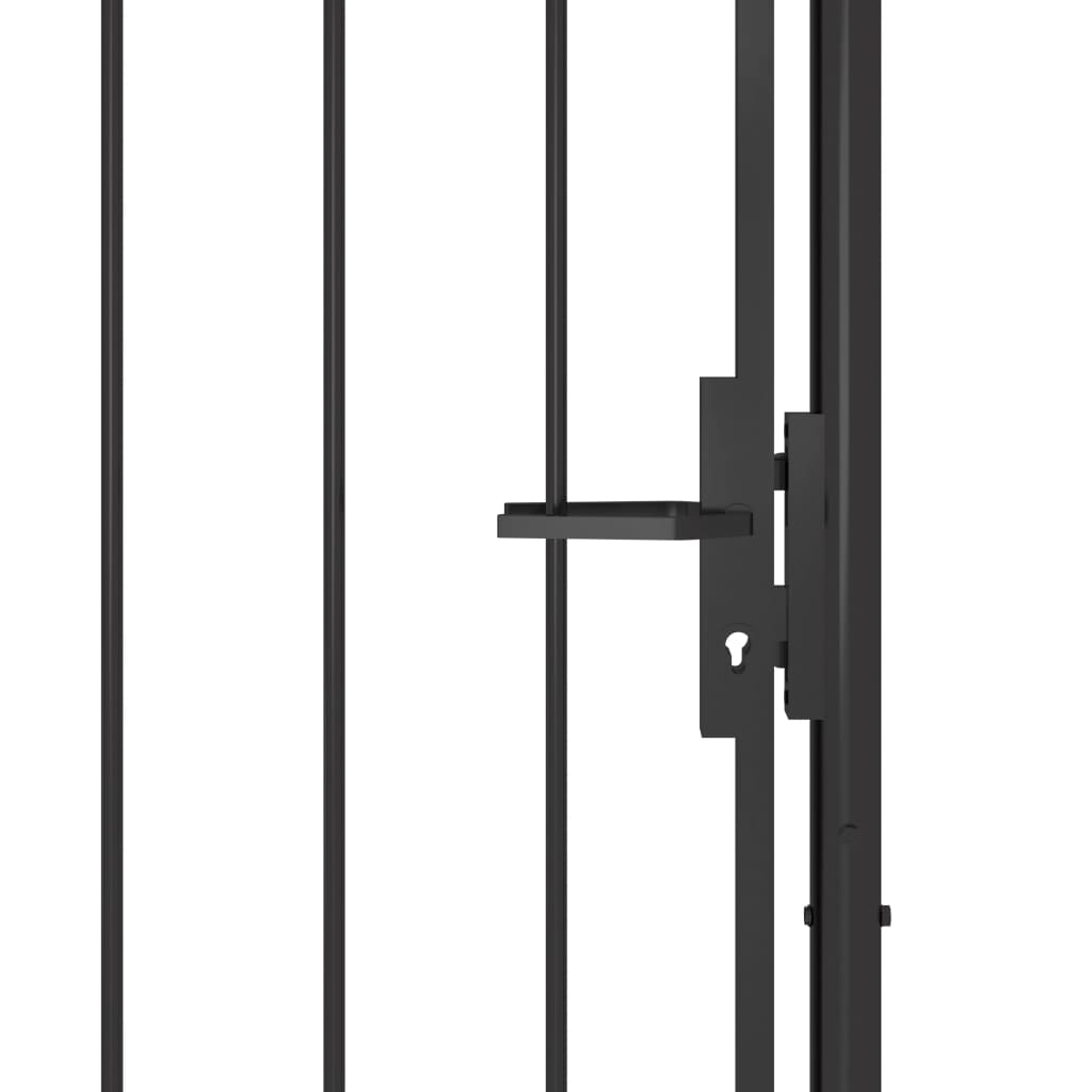 vidaXL Puerta de jardín de acero negro 1x2,5 m