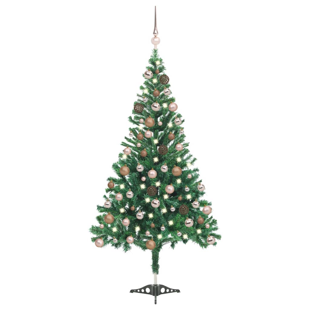 vidaXL Árbol de Navidad artificial con luces y bolas 564 ramas 180 cm