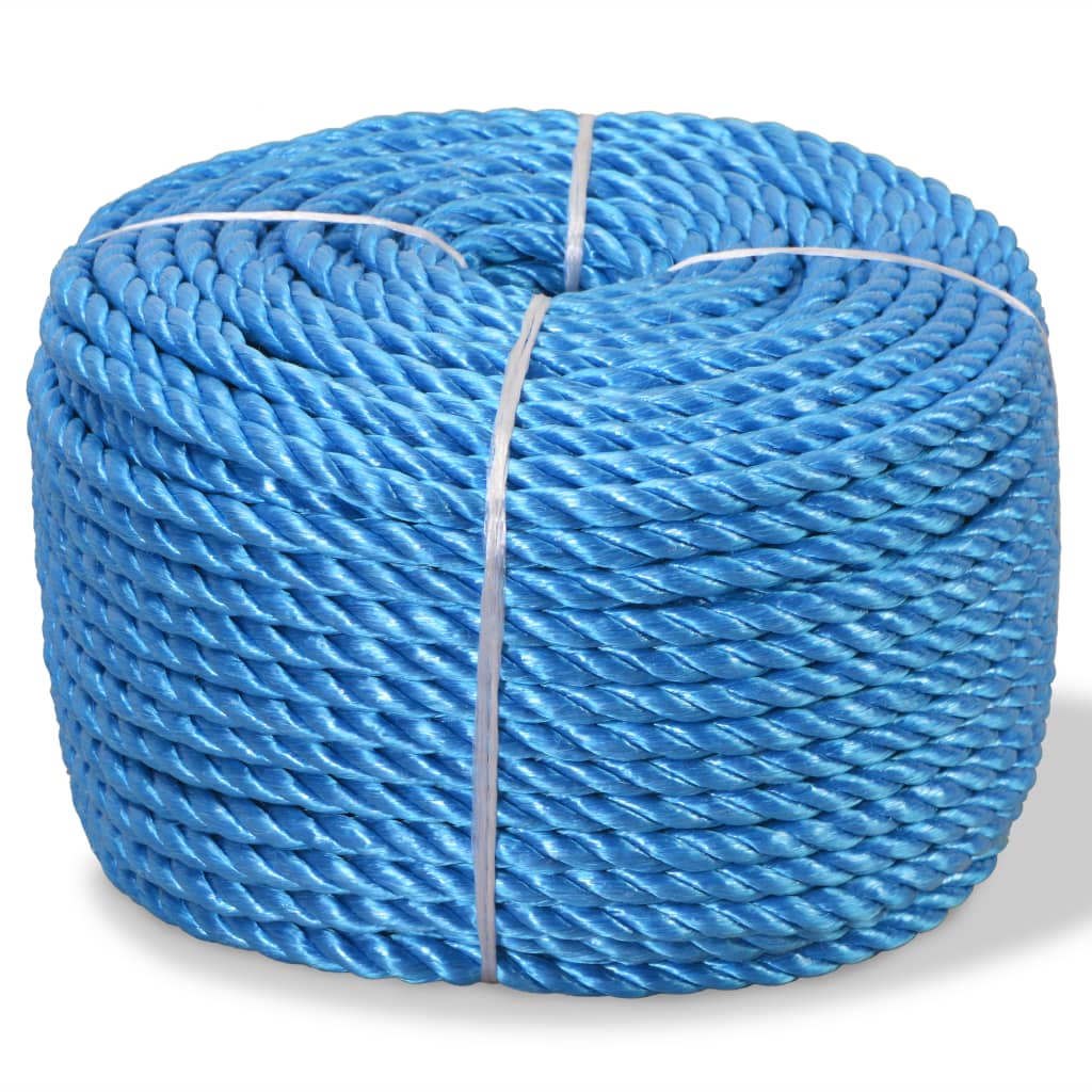 vidaXL Cuerda torcida de polipropileno 14 mm 100 m azul