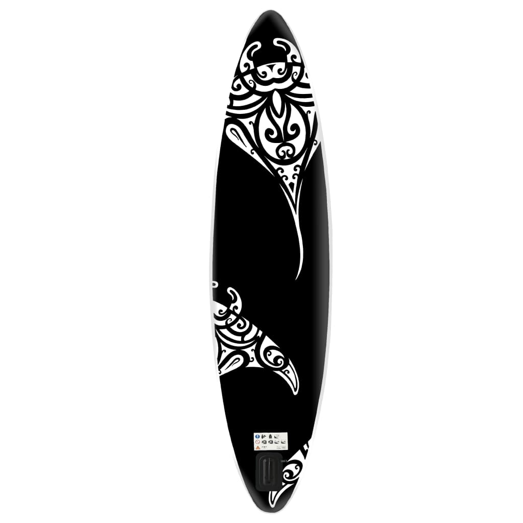 vidaXL Juego de tabla de paddle surf hinchable negro 320x76x15 cm