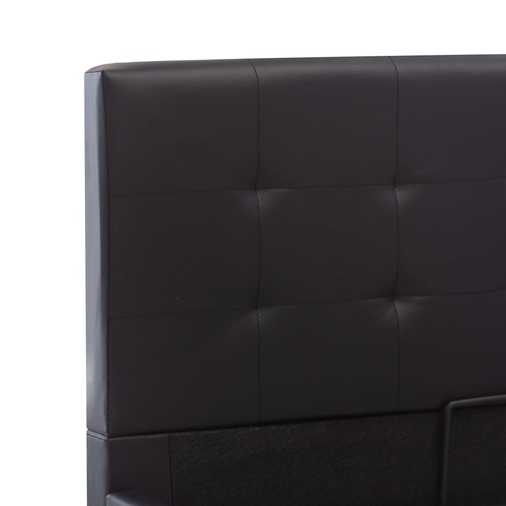 vidaXL Cama canapé hidráulica cuero sintético negro 90x200 cm