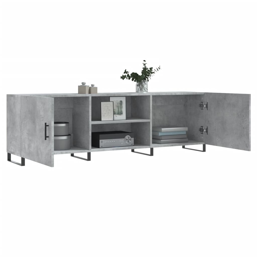 vidaXL Mueble de TV madera de ingeniería gris hormigón 150x30x50 cm