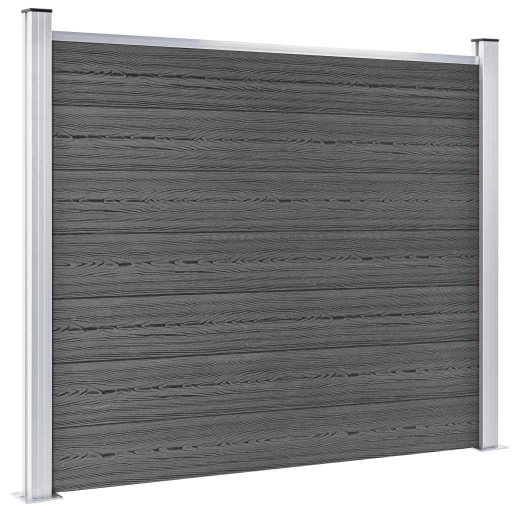 vidaXL Set de paneles de valla WPC negro 353x146 cm