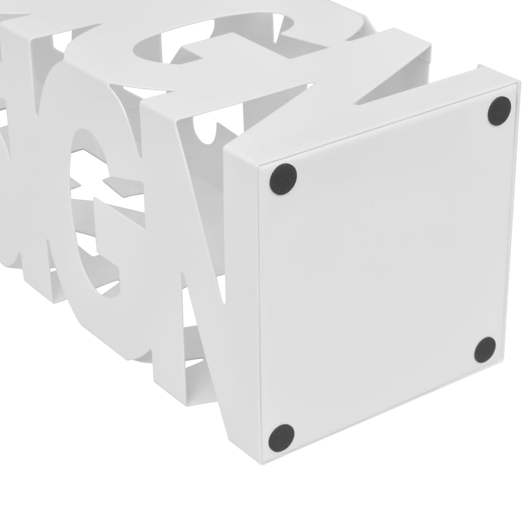 Paragüero cuadrado blanco de acero, 48.5 cm, guarda bastones