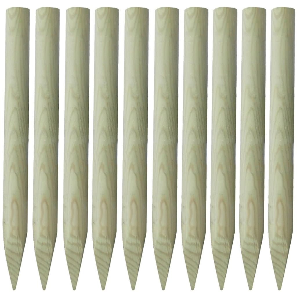 vidaXL Postes de valla 10 unidades de madera 100 cm