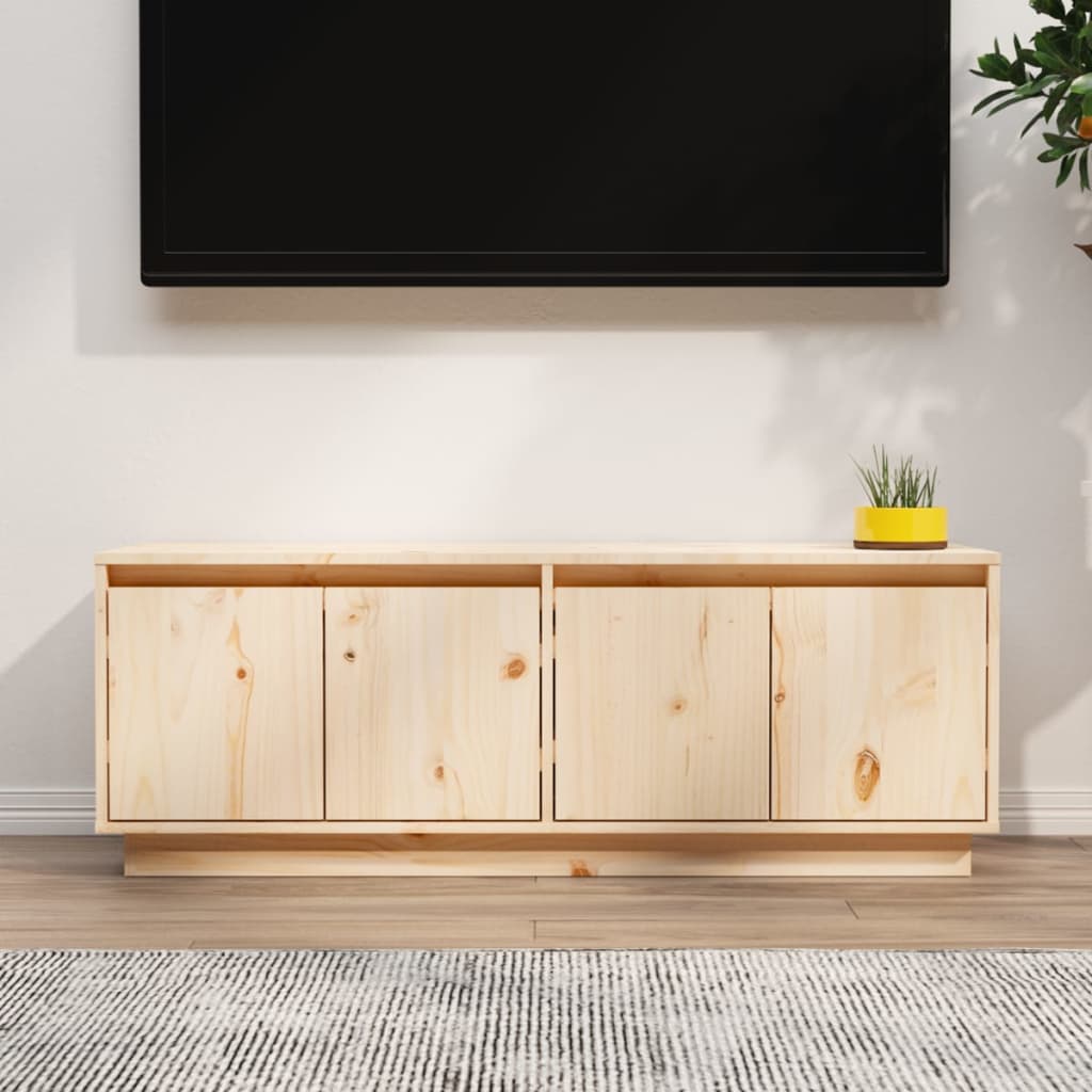 vidaXL Mueble de TV de madera maciza de pino 110x34x40 cm