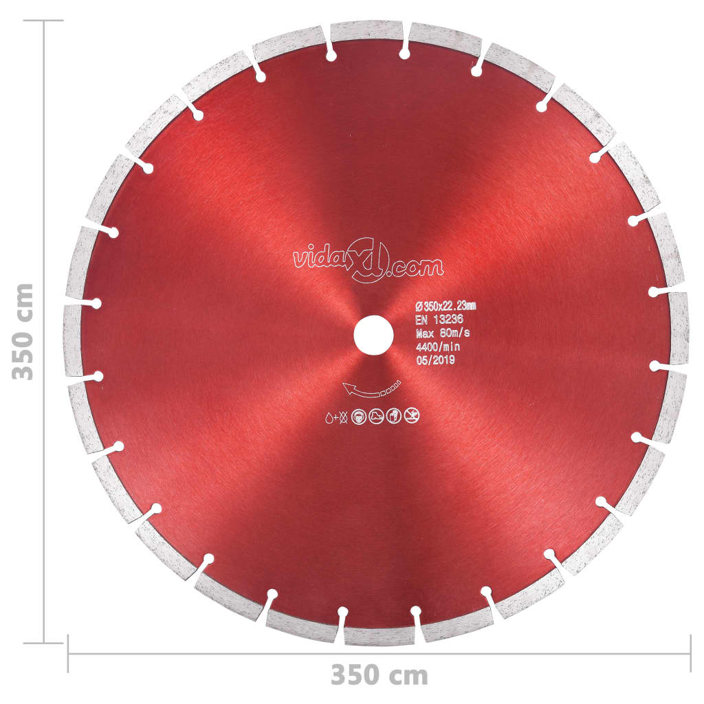 vidaXL Disco de corte de diamante acero 350 mm