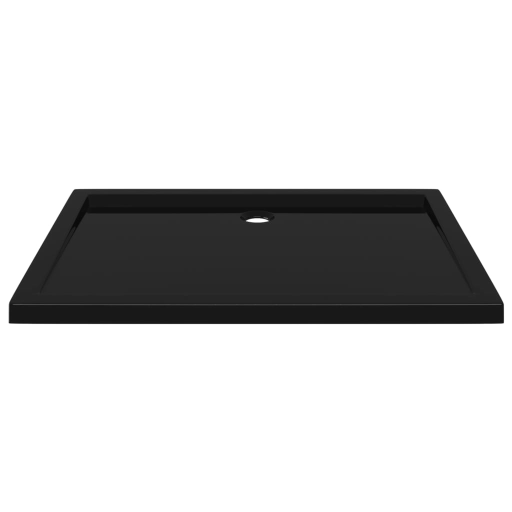 vidaXL Plato de ducha rectangular negro ABS 80x110 cm