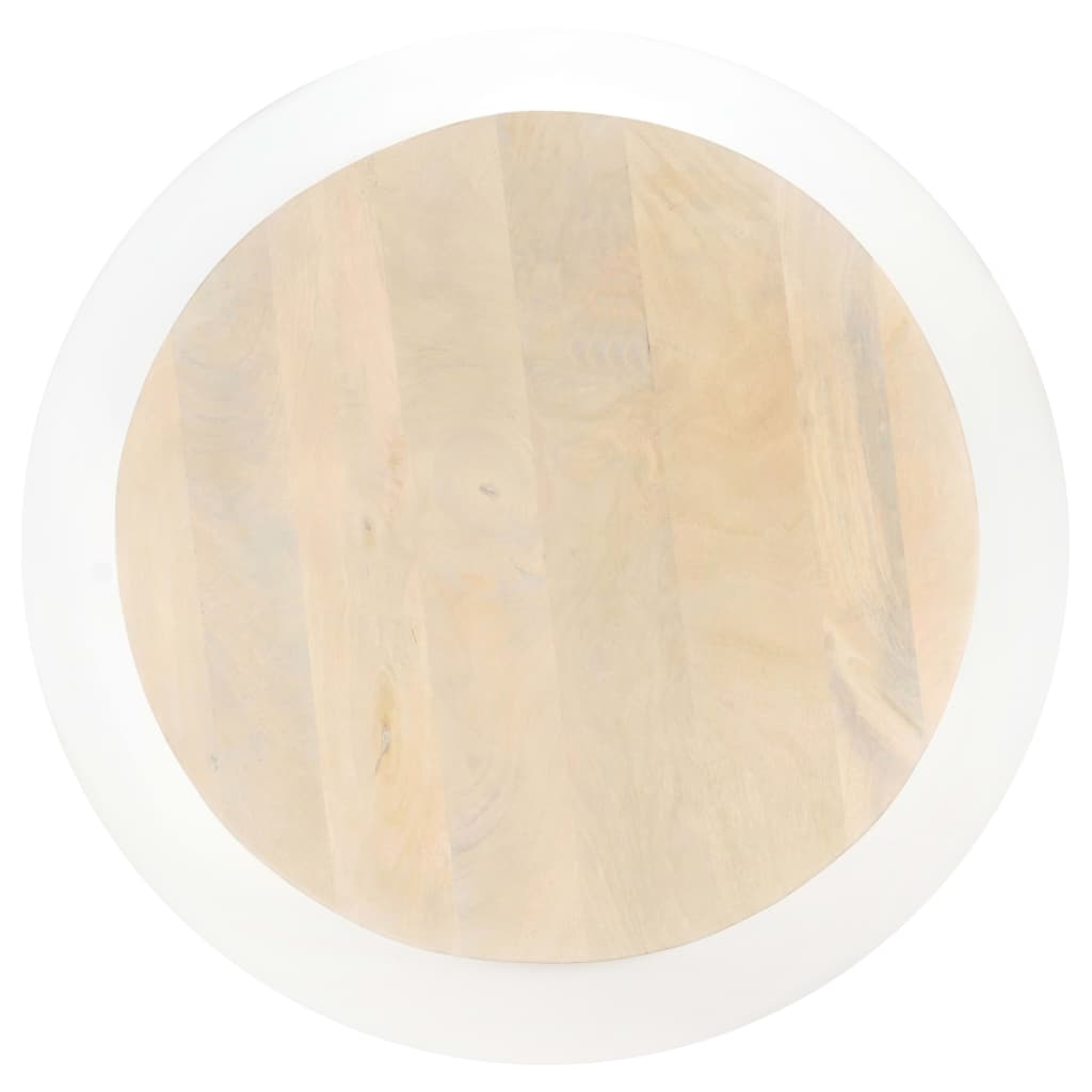 vidaXL Mesa de centro de madera de mango maciza blanca 68x68x30 cm