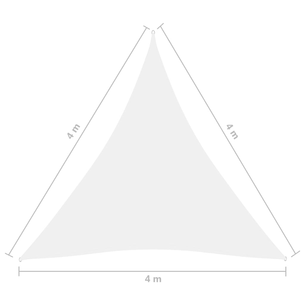 vidaXL Toldo de vela triangular tela Oxford blanco 4x4x4 m