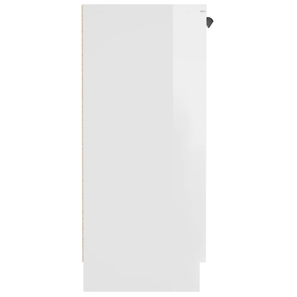 vidaXL Aparador de madera contrachapada blanco brillante 60x30x70 cm