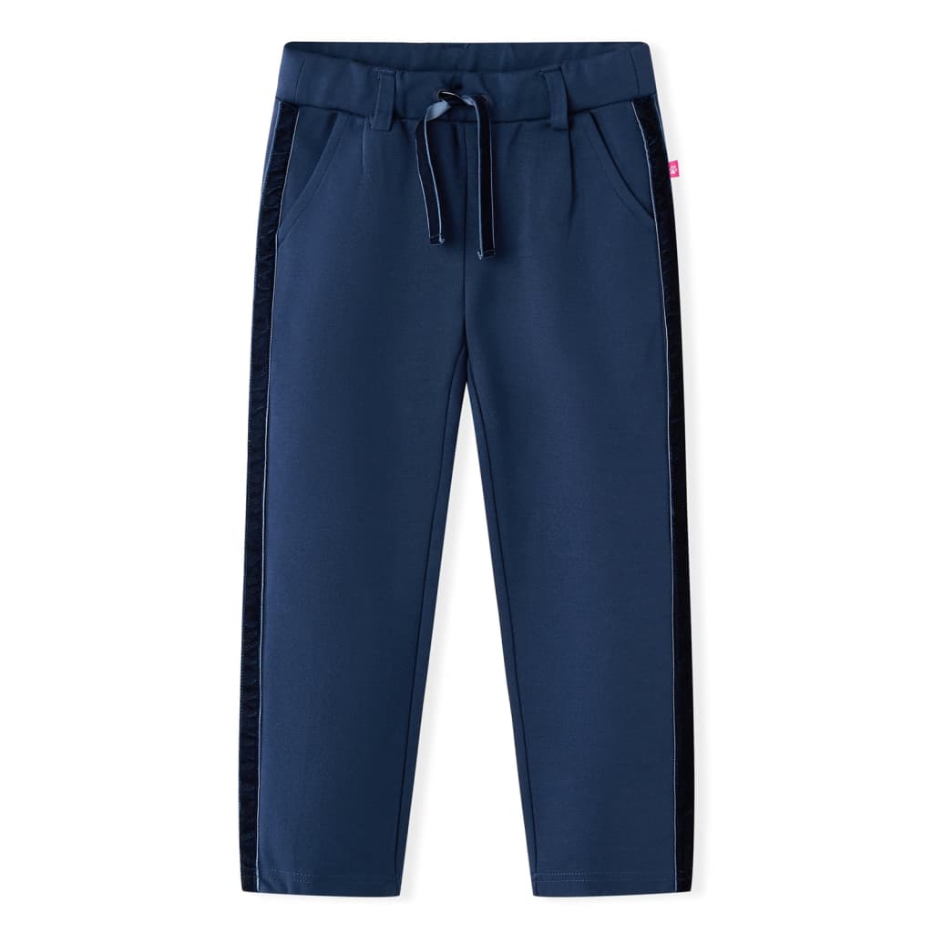 Pantalones infantiles con ribetes negros azul marino 92