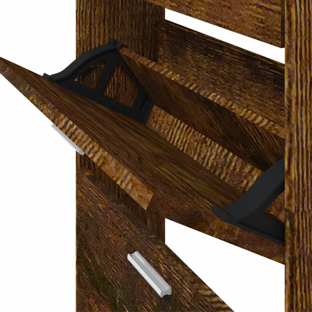 vidaXL Mueble zapatero madera contrachapada roble ahumado 59x17x169 cm