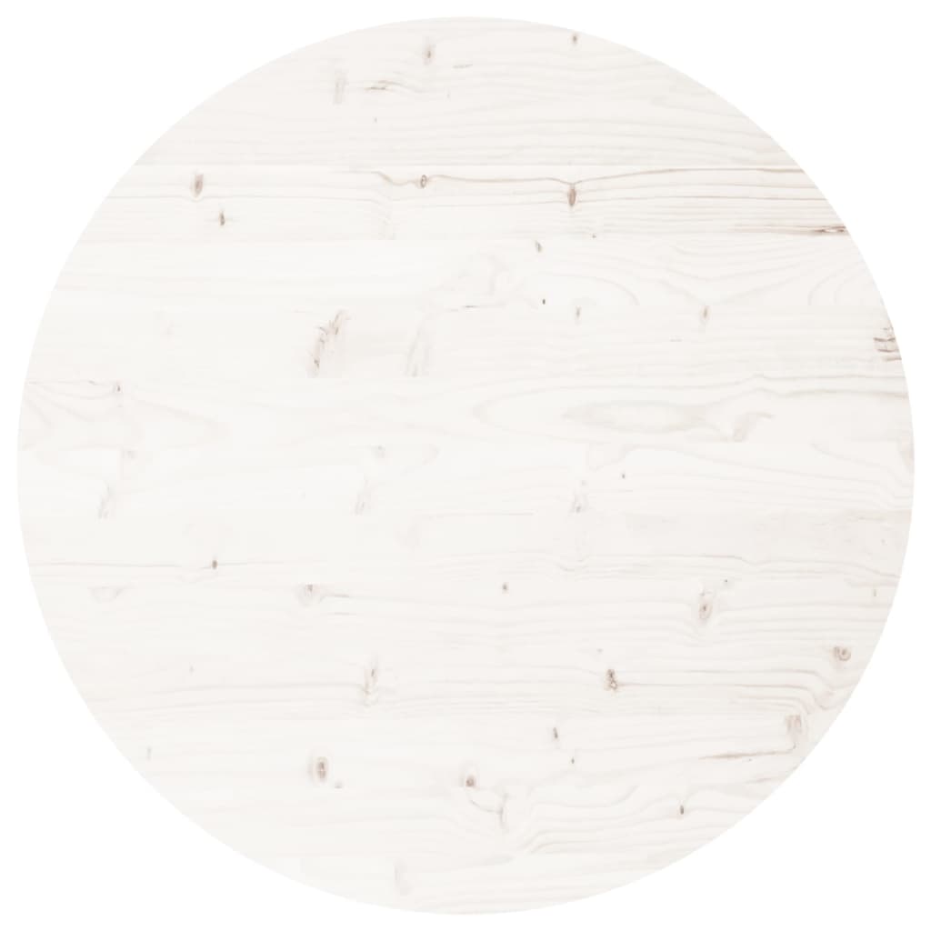 vidaXL Tablero de mesa redondo madera maciza de pino blanco Ø70x3 cm